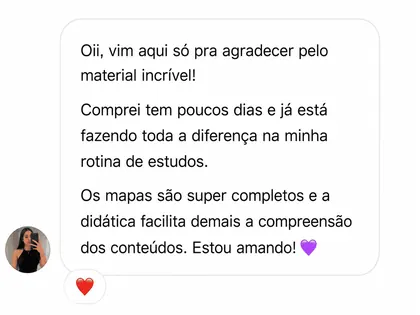 Feedback de aluno sobre os mapas mentais