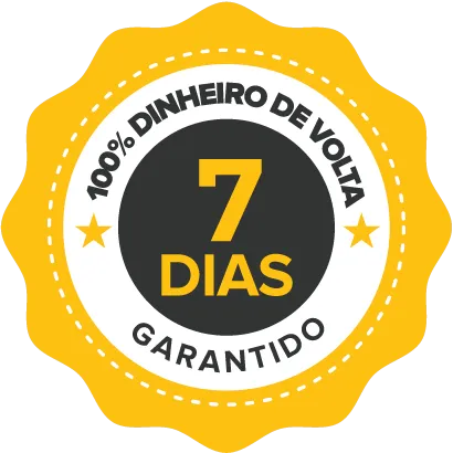 Selo 100% dinheiro de volta em 7 dias