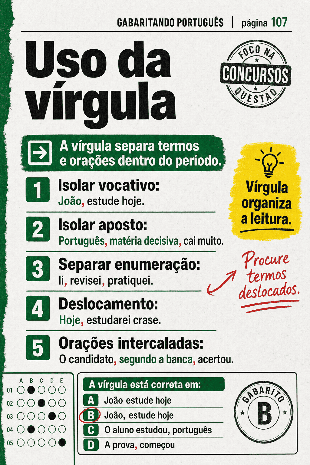 Página interna do Gabaritando Português