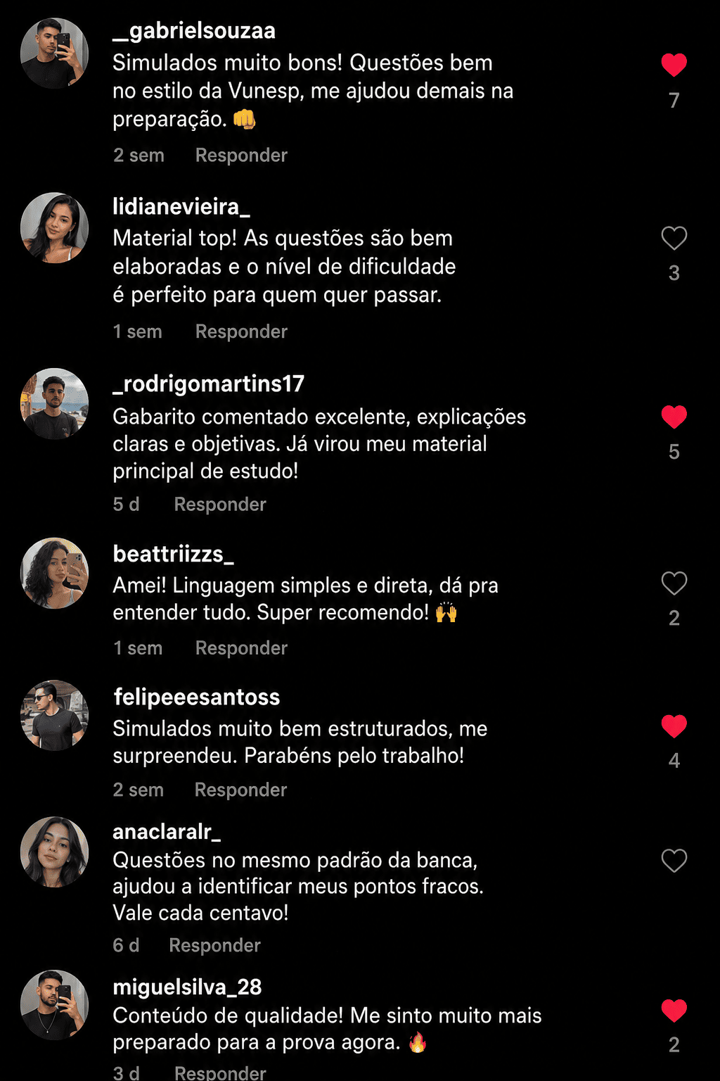Print de depoimento de aluno sobre os materiais do Direito na Mente